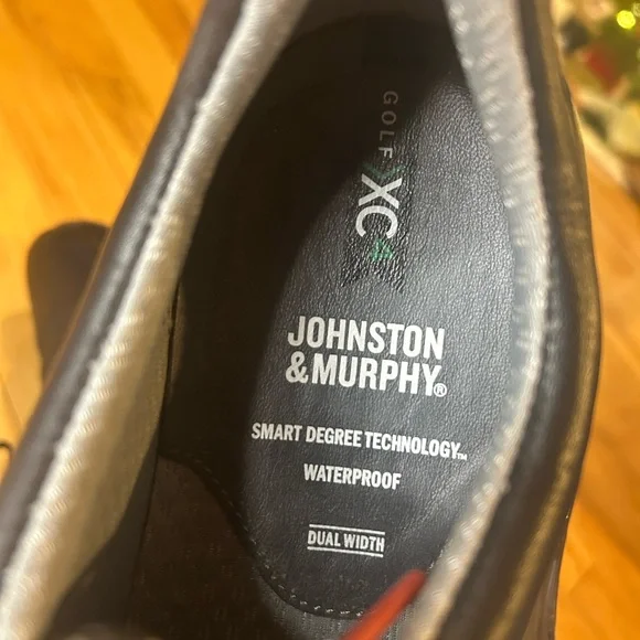 Johnston & Murphy Waterproof Golf XC4 GT2 Luxe-Throat Black Leather Men’s Shoes - Picture 10 of 15